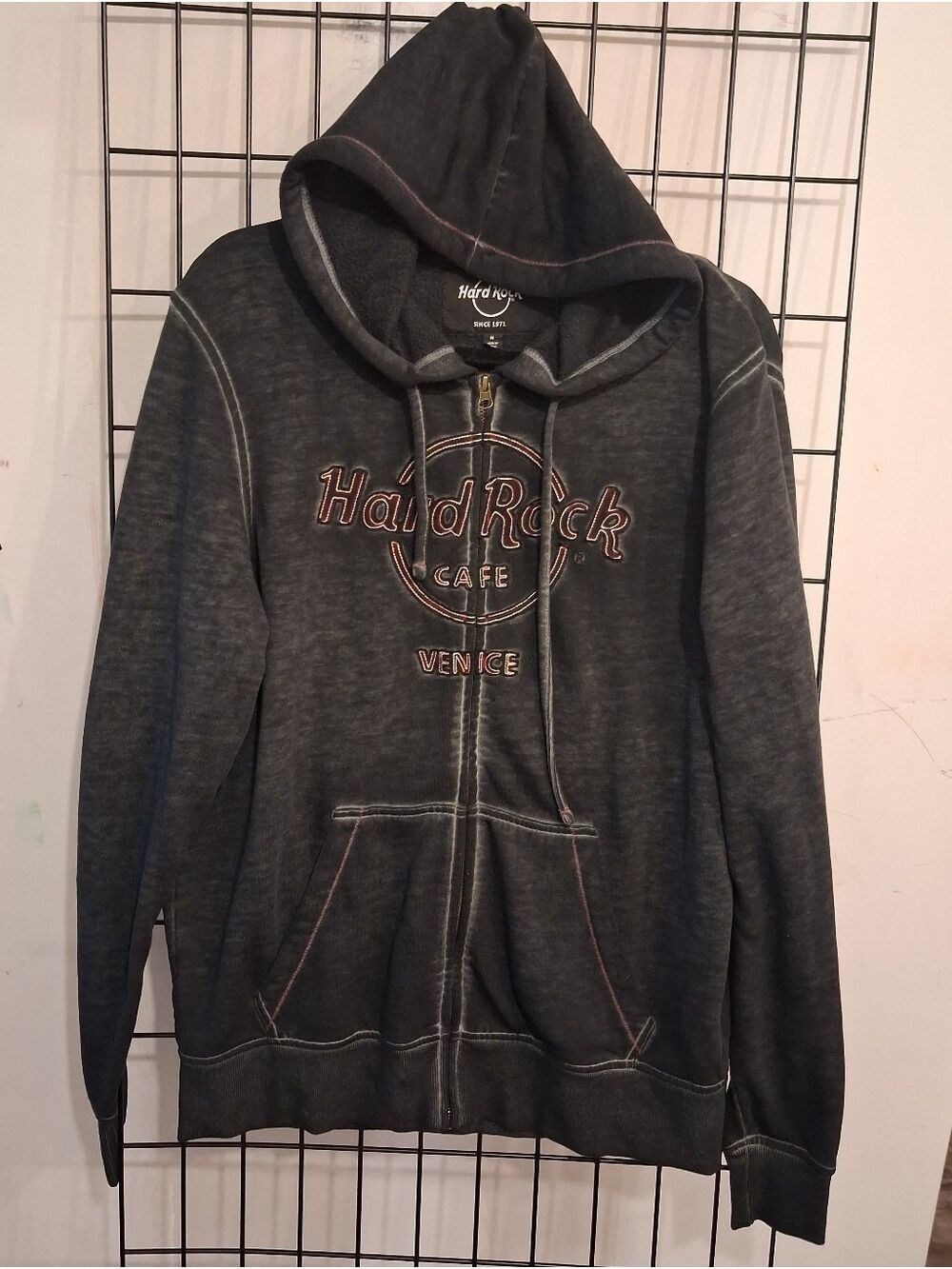 Hard Rock Cafe Double Burnout Zip Up Hoodie